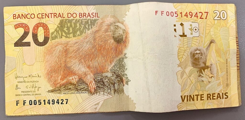 Orcamento pessoal 2026 - nota de 20 reais representando o controle do dinheiro no dia a dia