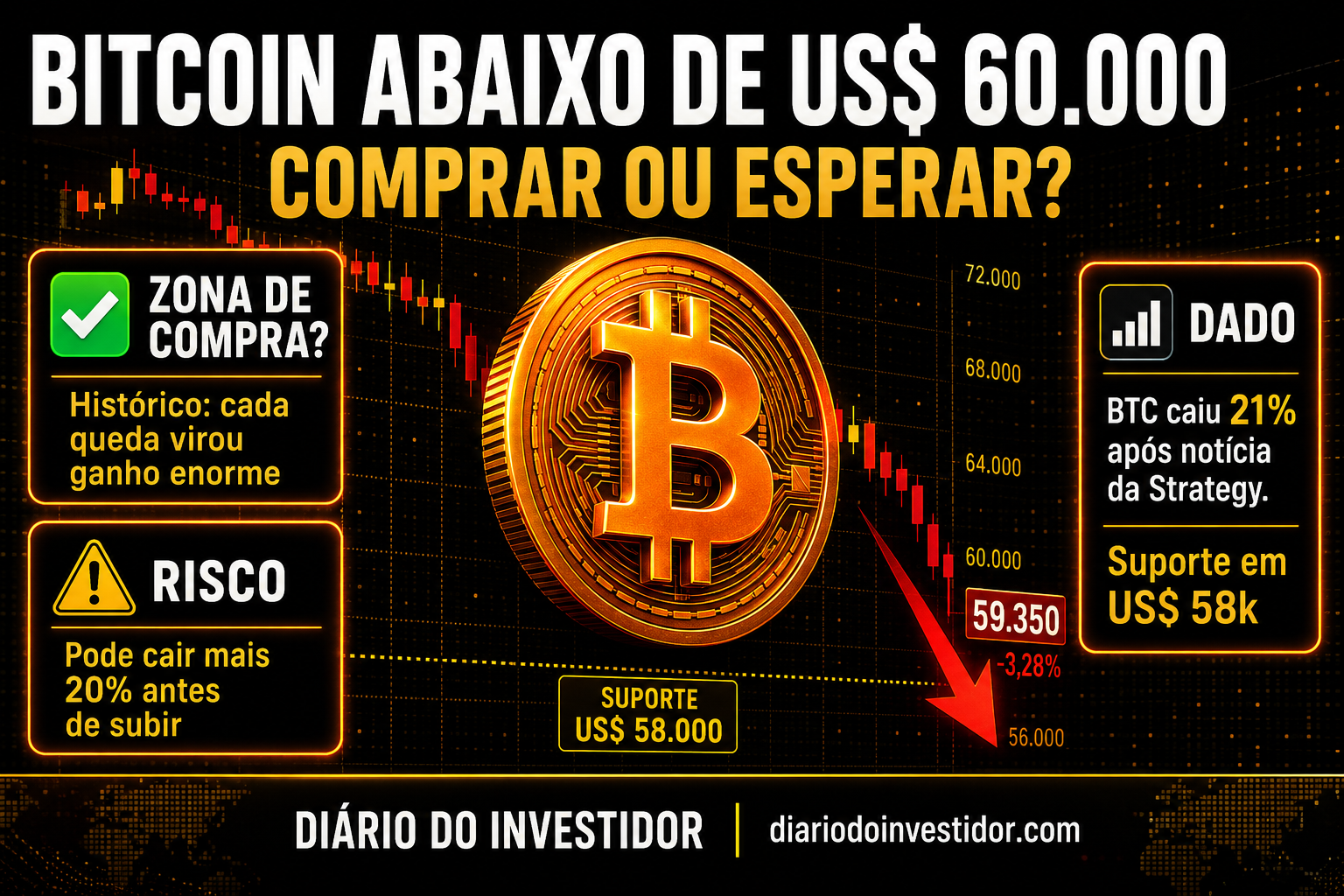 Bitcoin abaixo de US$ 60.000 - comprar ou esperar
