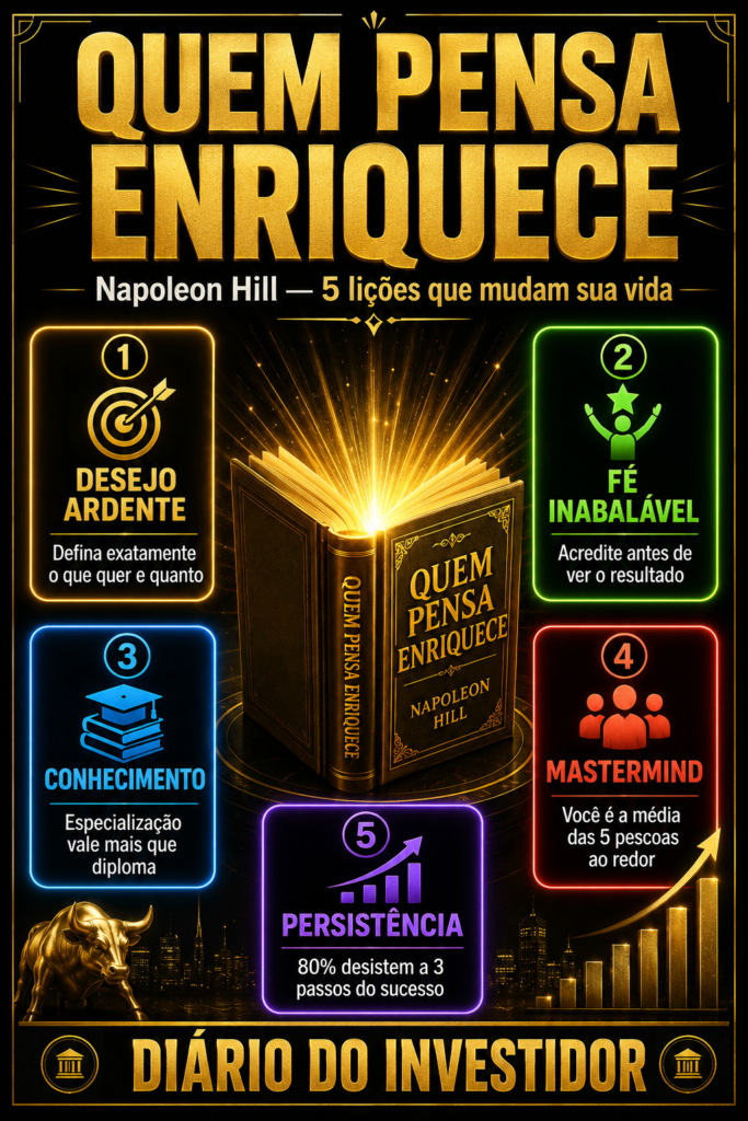 Quem Pensa Enriquece lições Napoleon Hill como ficar rico 2026