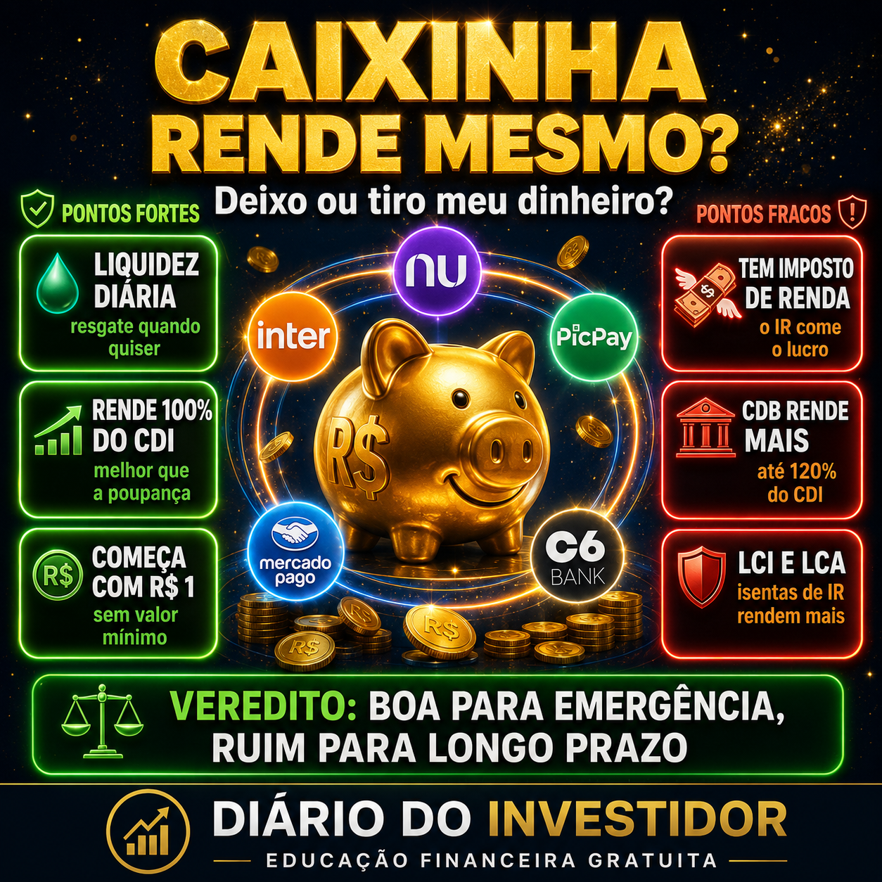 caixinha de rendimentos - vale a pena 2026